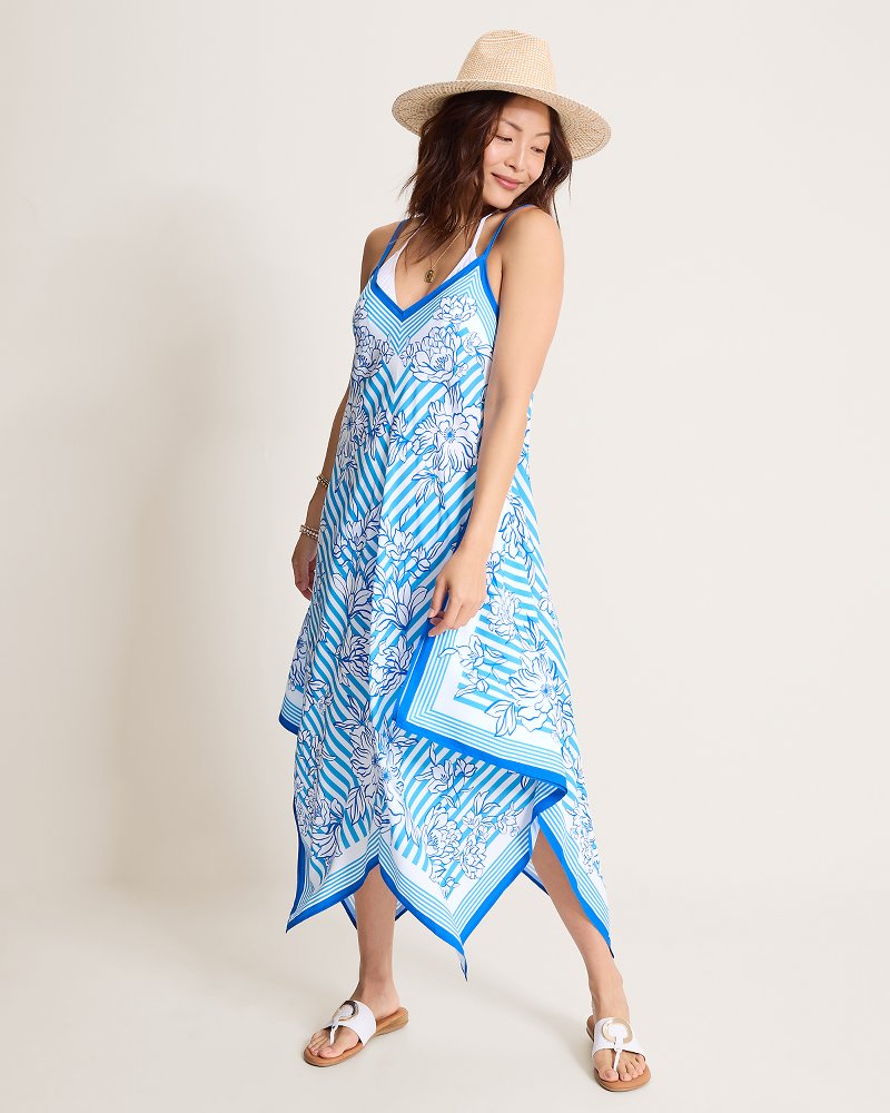 Ocean Stripe Scarf Coverup Dress