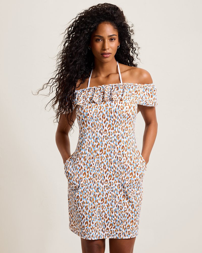 Leo Aloha Ruffle Off-the-Shoulder Spa Dress