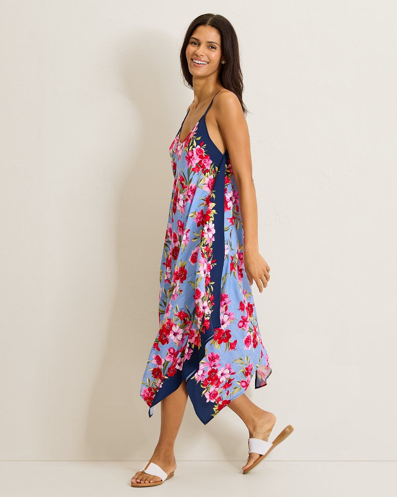 beach scarf dress Tommy Bahama Women's Chambray Beach Scarf Coverup Dress - Mare Navy