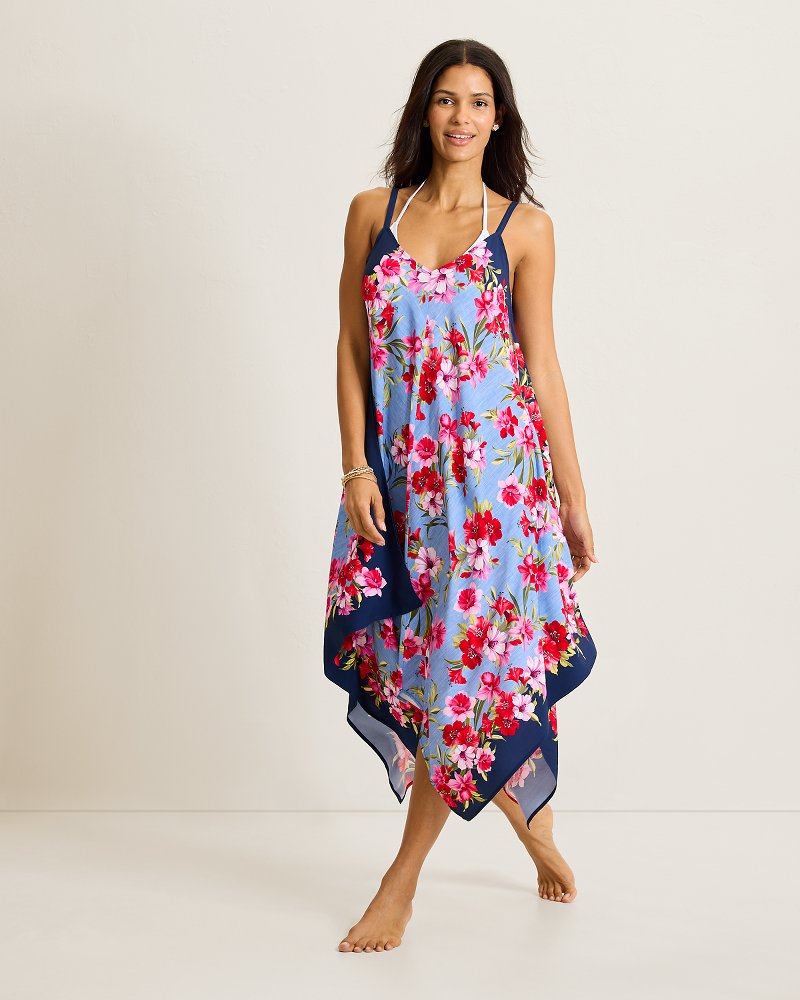 Chambray Beach Scarf Coverup Dress