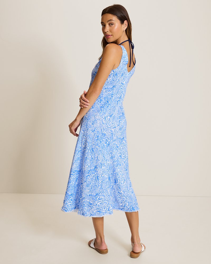 St. Lucia Paisley Daze Bias Cut Linen-Blend Coverup Dress thumbnail 3
