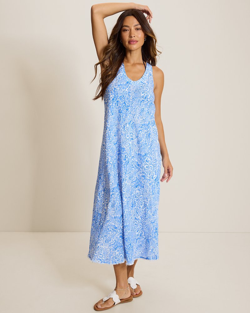 St. Lucia Paisley Daze Bias Cut Linen-Blend Coverup Dress thumbnail 5