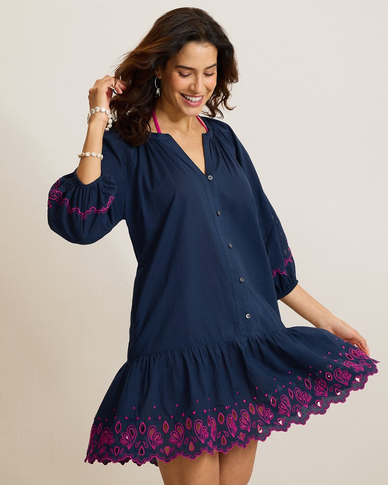 Eyelet Cove Embroidered Coverup Dress