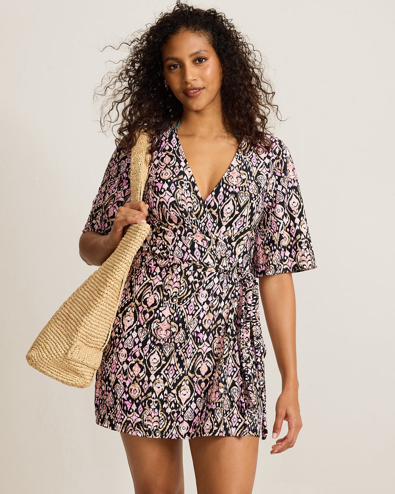 Tropic Isles Ikat Wrap Beach Romper