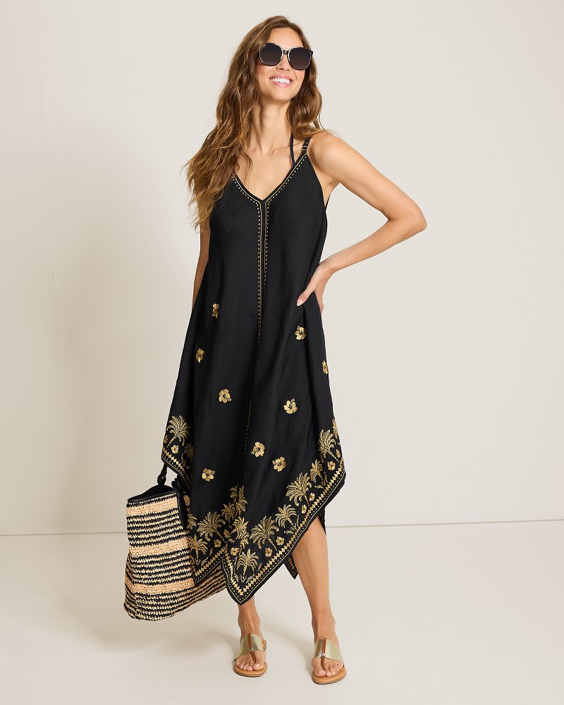 St. Lucia Embroidered Scarf Coverup Dress
