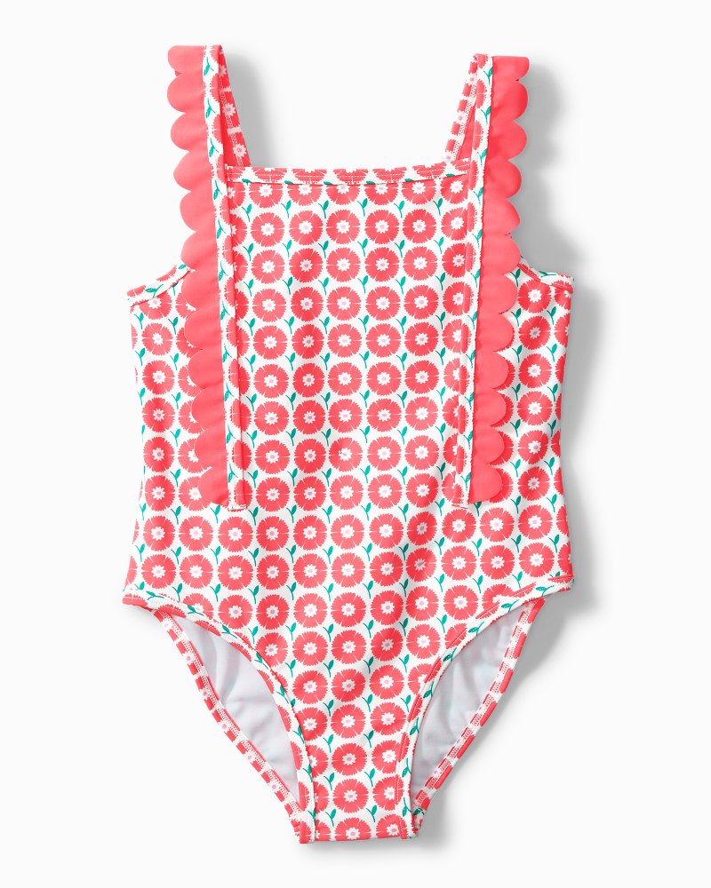 Little Girls' Mixed Floral One-Piece Swimsuit