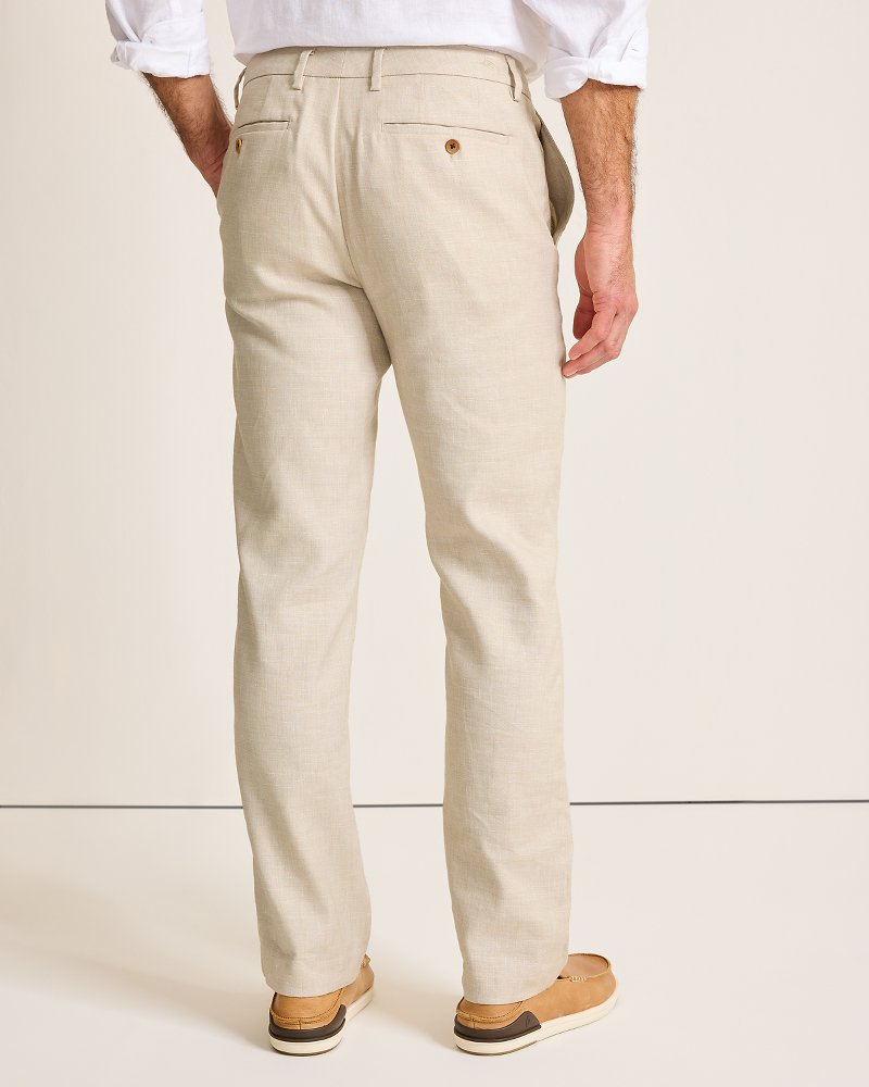 Latigo Beach Linen-Blend Flat-Front Pants