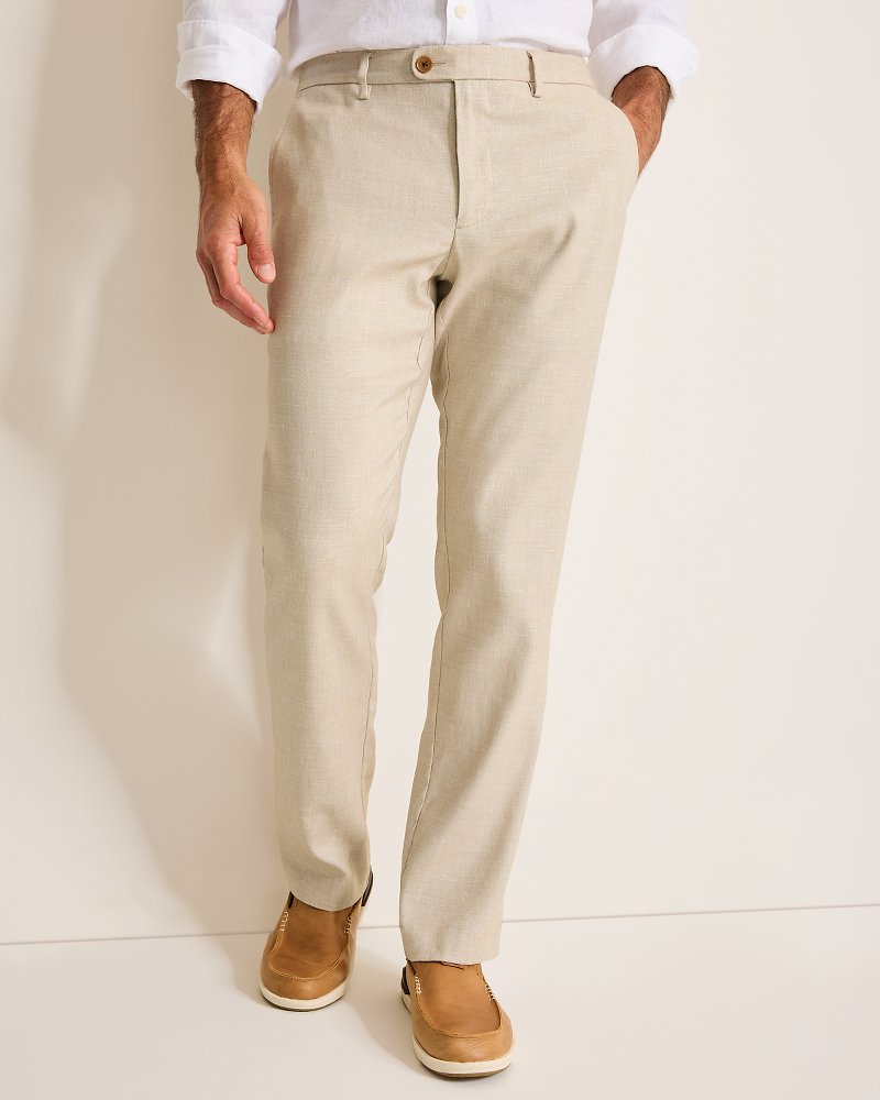 Latigo Beach Linen-Blend Flat-Front Pants