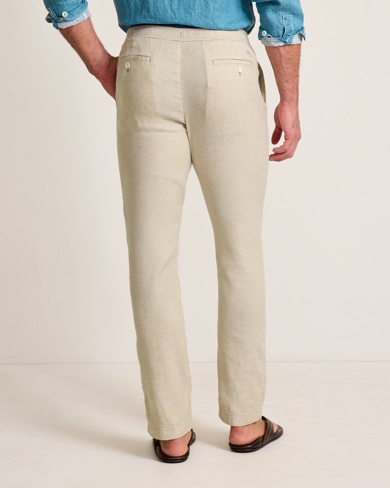 Wide Leg Linen Pants for Men, Heavy Linen Trousers With Pockets