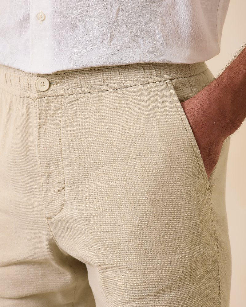 Men's Linen Elastic Waist Drawstring Pants - Island Importer