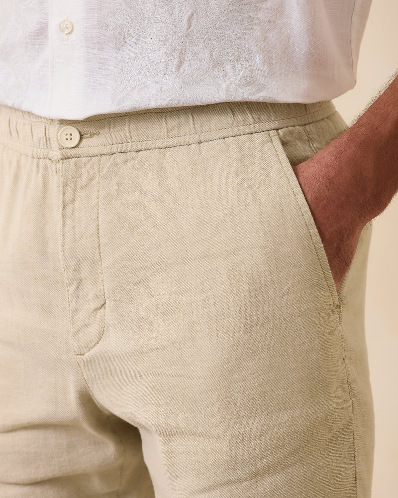 BEACH Men's Linen Blend Pants (Windsor Tan, Terra Cotta)