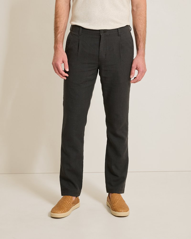 Isla Sands Stripe Stretch-Linen Pants