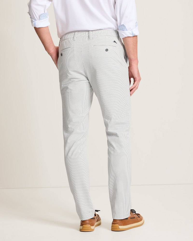 Nova Wave Stretch-Seersucker Sand Stripe Pants