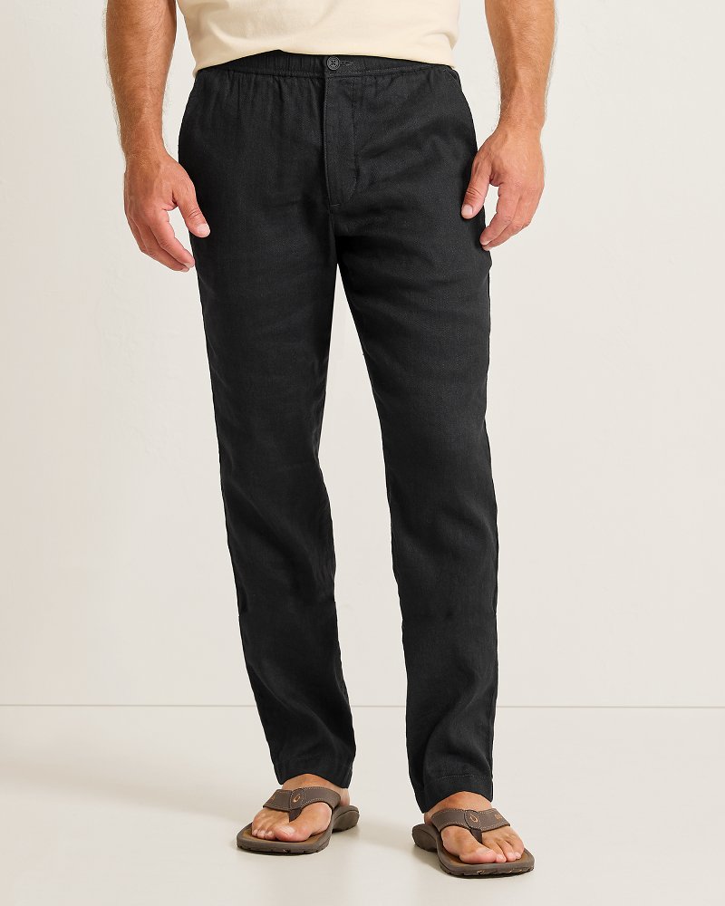 Beach Coast Stretch-Linen E-Waist Pants