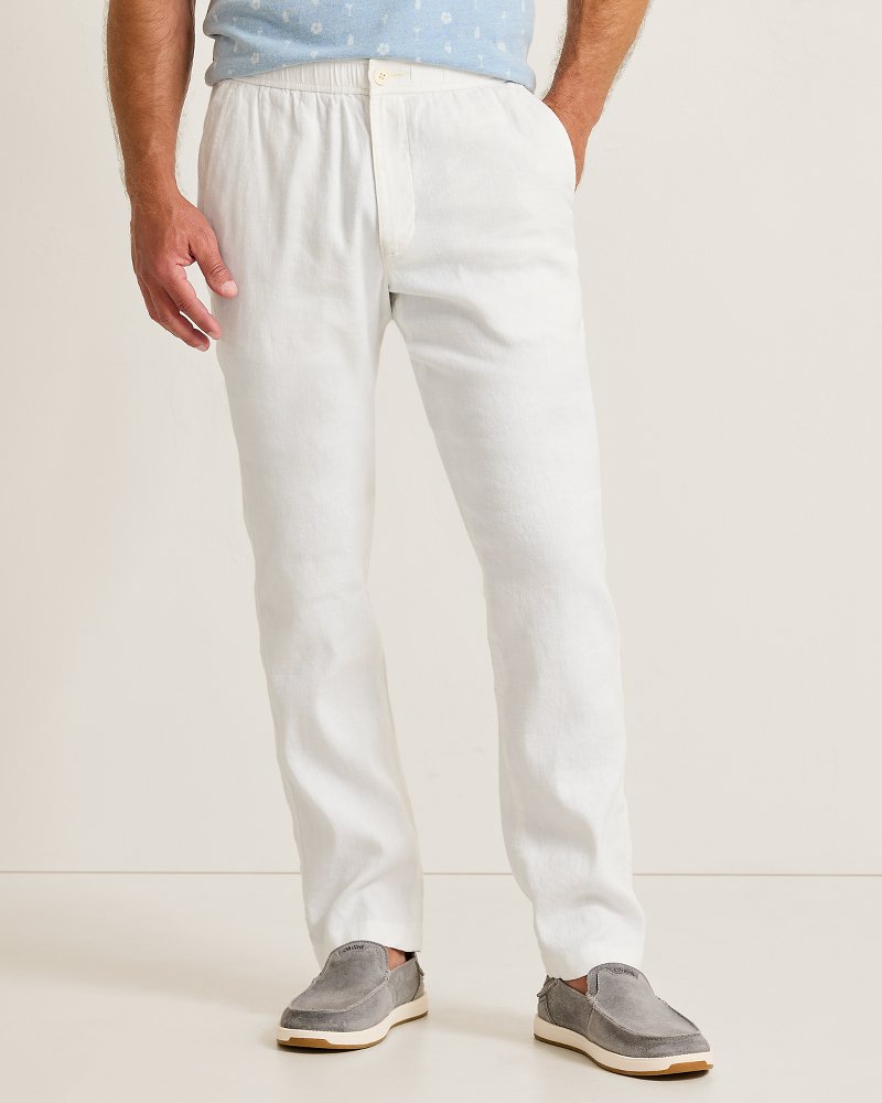 Beach Coast Stretch-Linen E-Waist Pants