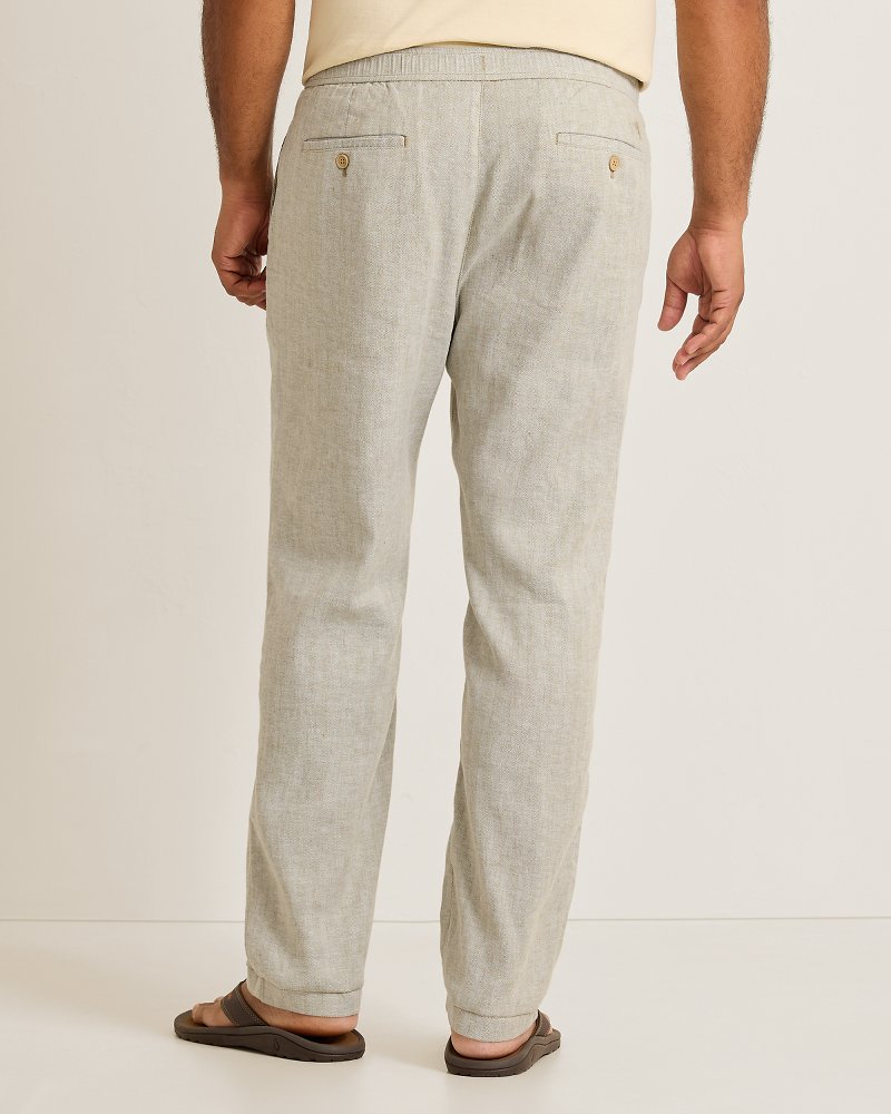 Beach Coast Stretch-Linen E-Waist Pants