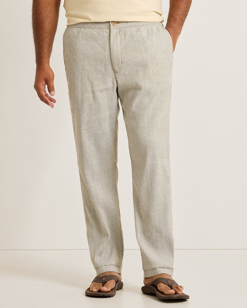 Beach Coast Stretch-Linen E-Waist Pants