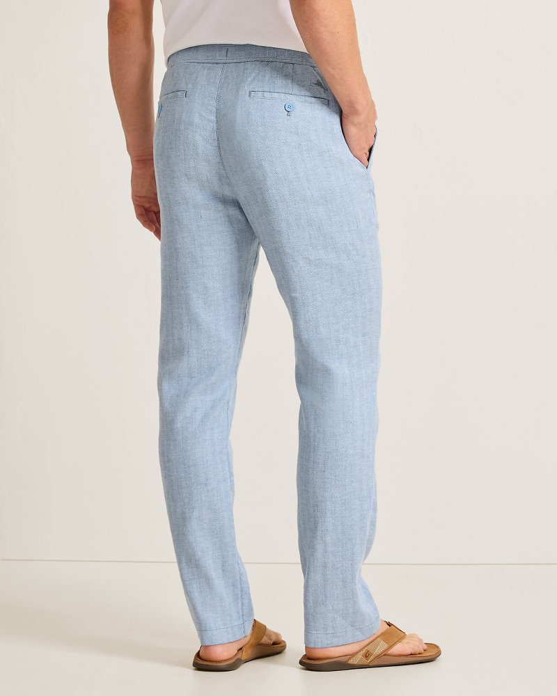 Beach Coast Stretch-Linen E-Waist Pants