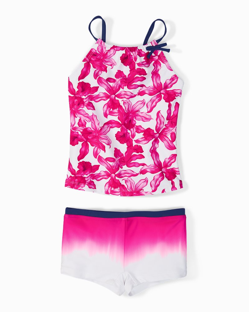 Little Girls' Orchid Rua Ombré Tankini Set