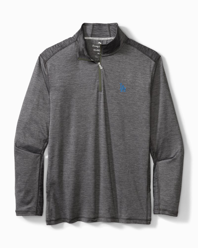 Tommy Bahama Mens MLB LA Dodgers Half Zip Pullover Sweater Size 2XLT