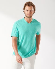 Tommy Bahama Men’s Delray IslandZone® Crewneck T-Shirt Sz L Azul Mar $84.5 