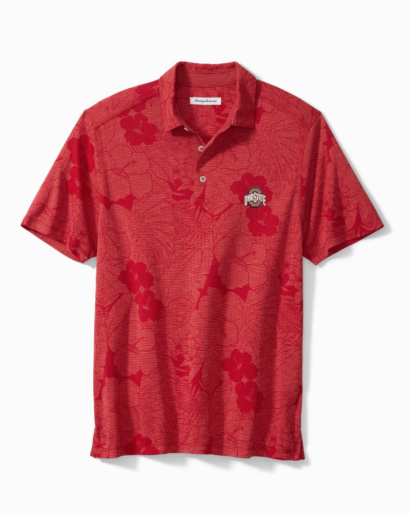 Ohio Bobcats Tommy Bahama Miramar Blooms Polo Viridian Pine / 2XL