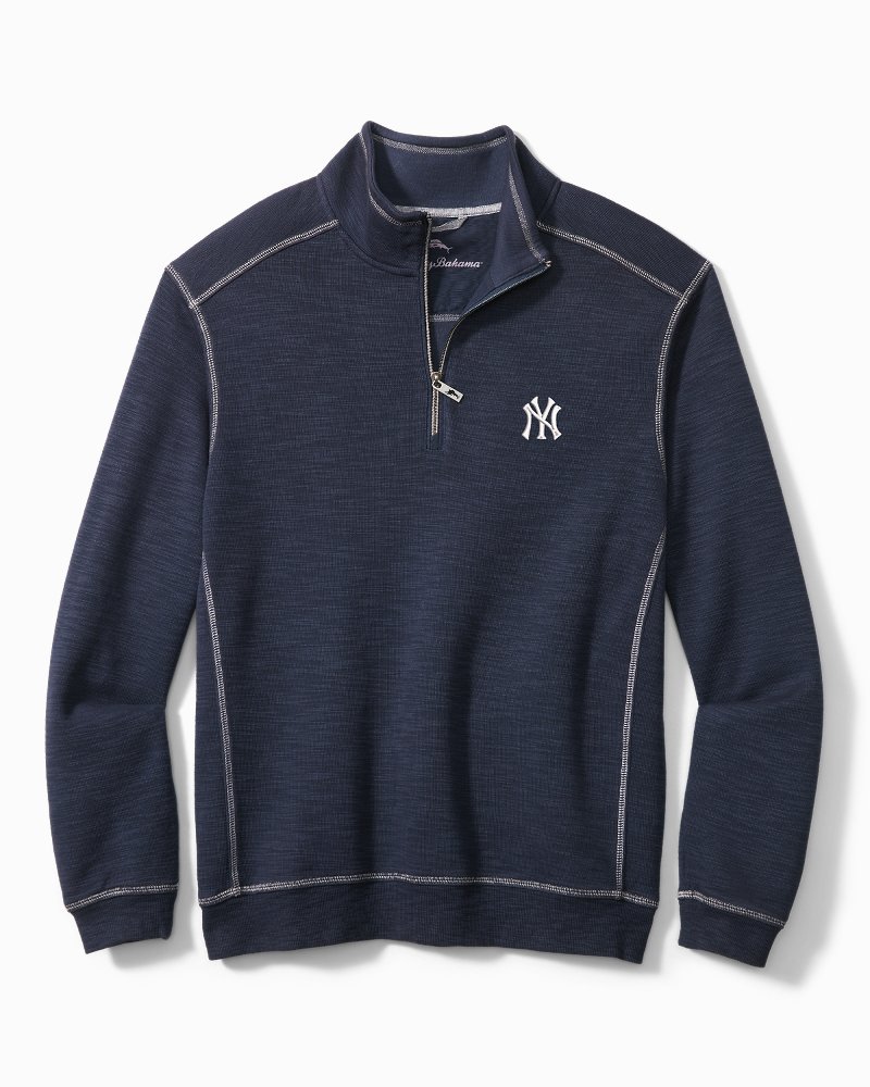 New York Yankees Tommy Bahama Barrie Batik Button-Up Shirt - Black