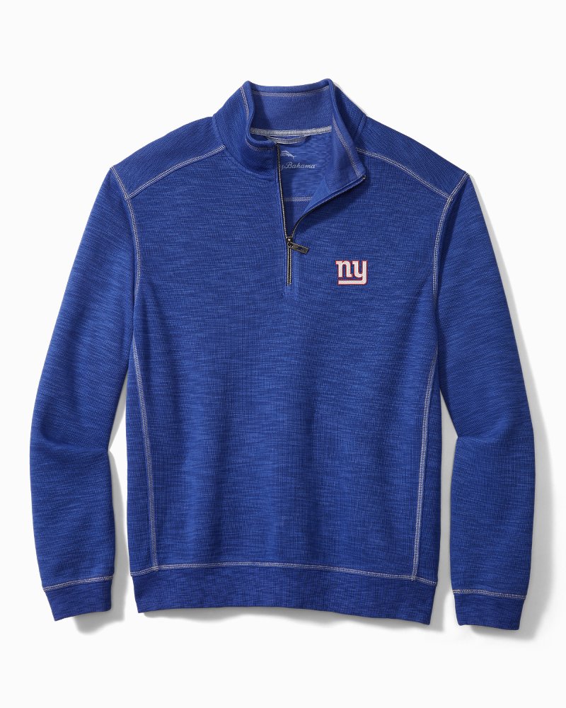 Men's Tommy Bahama Gray New York Giants Palm Frenzy Hoodie Long Sleeve T-Shirt Size: Large