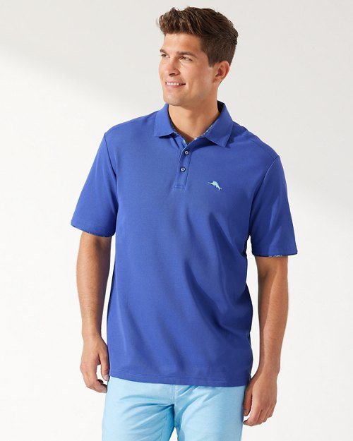 Tommy Bahama Polo Shirt Amani Buccaneer Blue T417087 LS New Medium M 