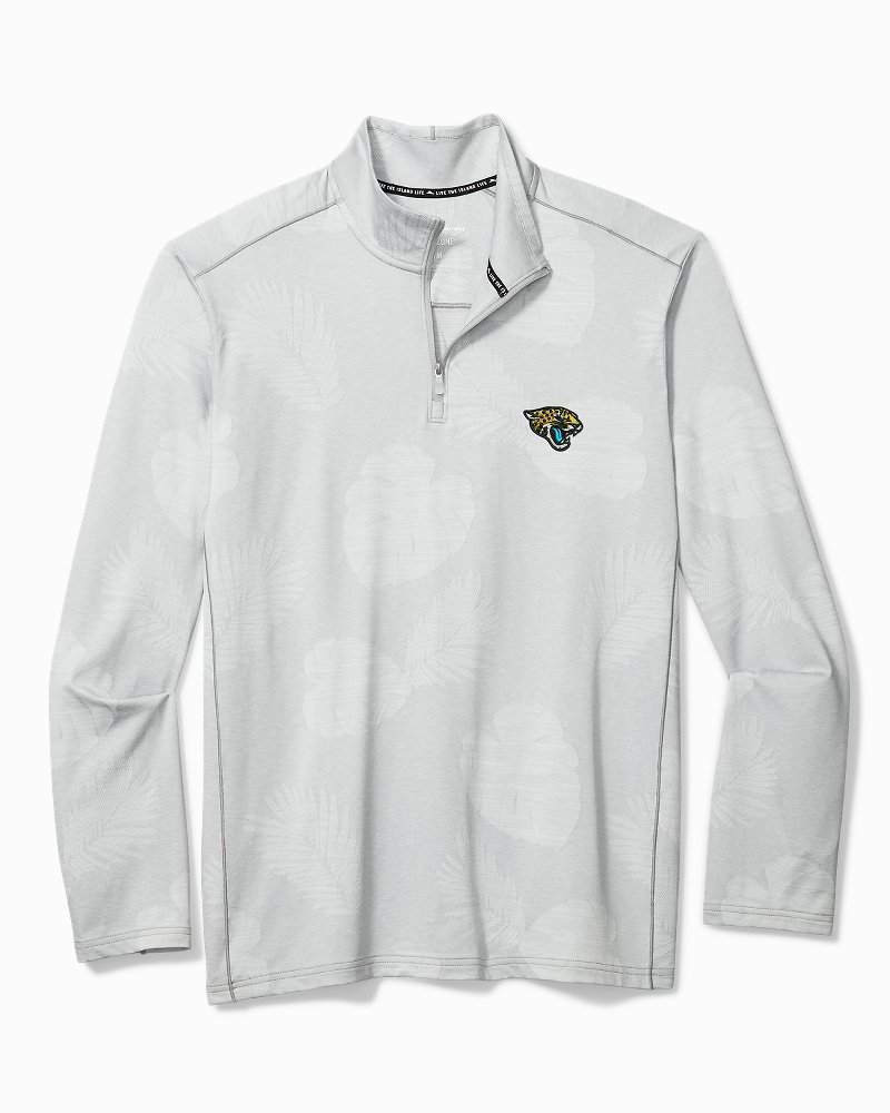 Jacksonville Jaguars Tommy Bahama Big & Tall Bahama Coast Luminescent  Fronds Camp IslandZone Button-Up Shirt - Black