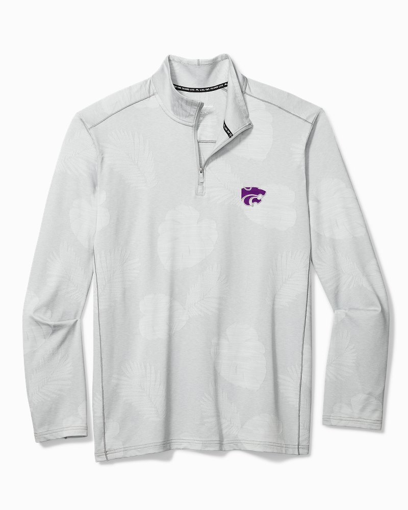 Men's Tommy Bahama Heathered Gray Kansas State Wildcats IslandZone  Tailgater Polo