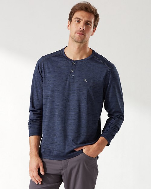 Wave Crest IslandZone® Long-Sleeve Henley T-Shirt