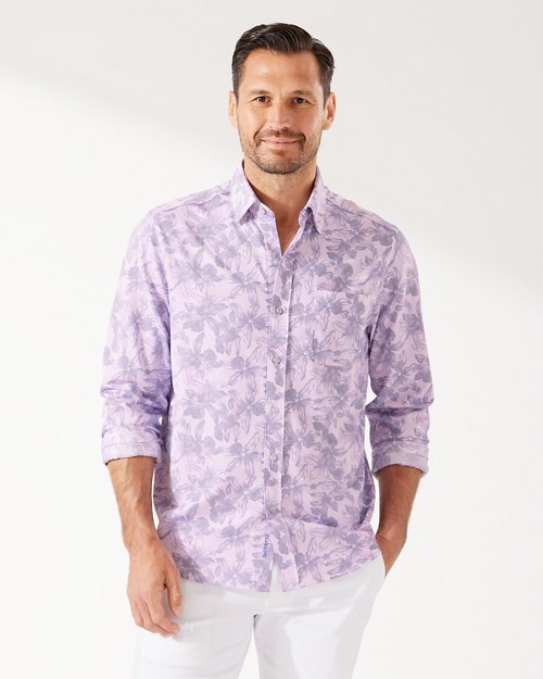 NWT $118 Tommy Bahama Long Sleeve Mediterranean Floral Shirt Mens Linen NEW 