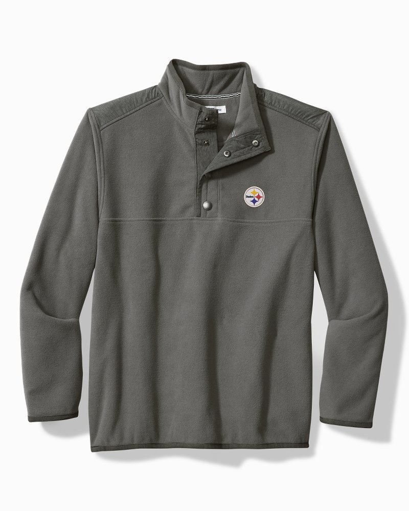 Pittsburgh Steelers Tommy Bahama Women's Aruba 1/2 Zip White Longsleeve  T-Shirt