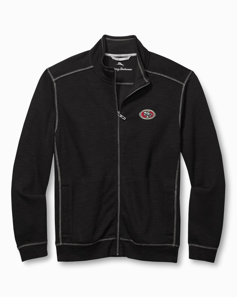 Lids San Francisco 49ers Tommy Bahama Aqua Lush Full-Button Shirt - Black