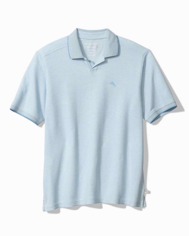 Tommy Bahama Shoreline Surf Polo Shirt Short Sleeve Golf Shirts (XX-Large,  Sail Fish)