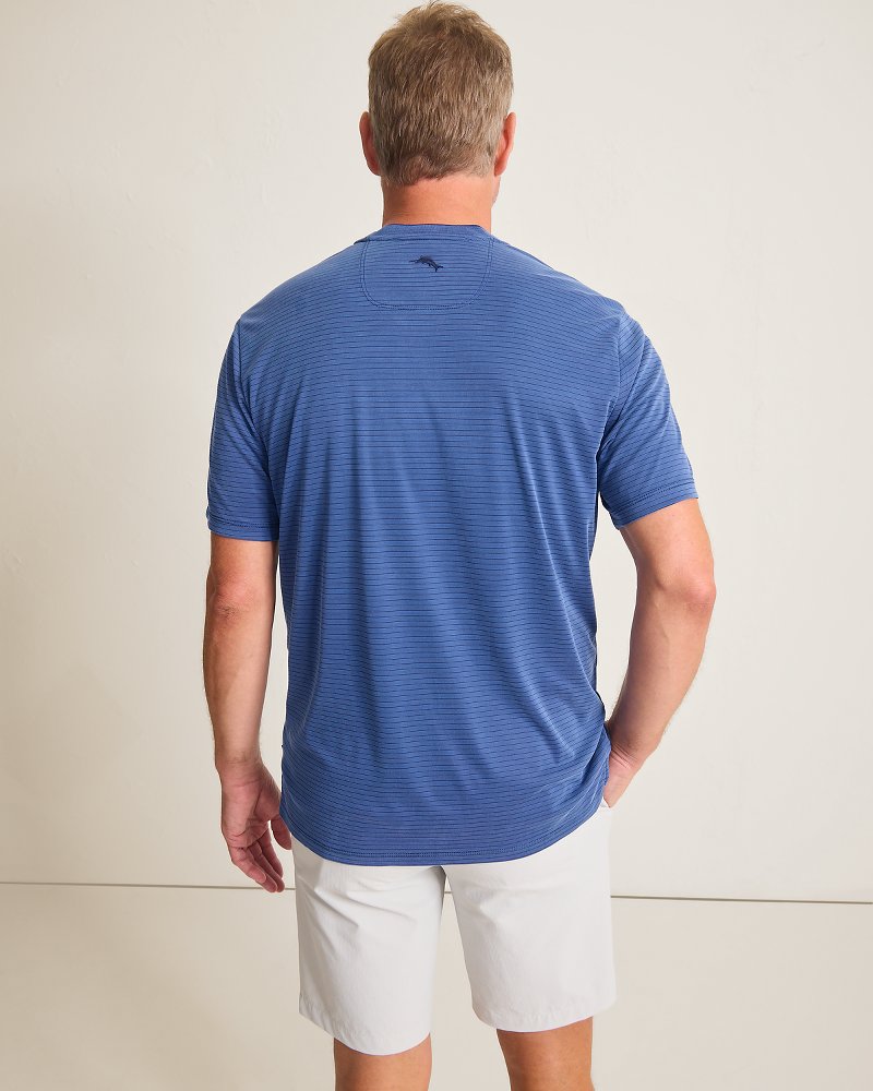 Thumbnail for Bay Stripe V-Neck IslandZone® T-Shirt