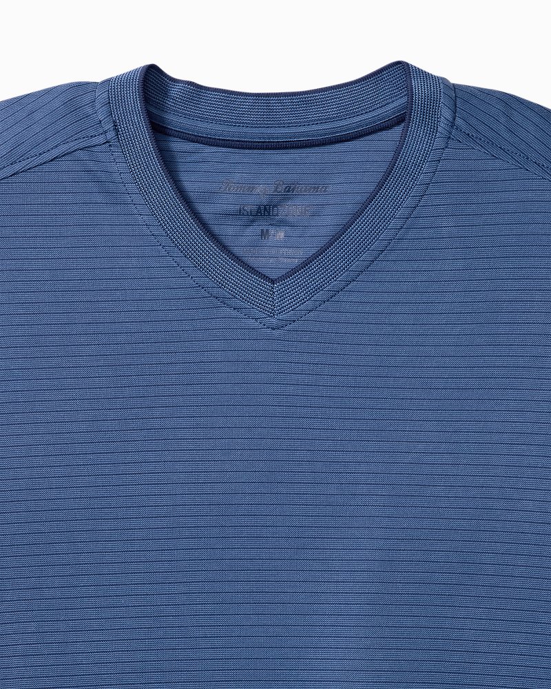 Thumbnail for Bay Stripe V-Neck IslandZone® T-Shirt