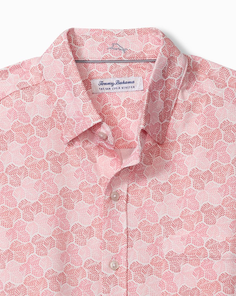 San Lucio Tri Leaf Geo Stretch Knit Shirt