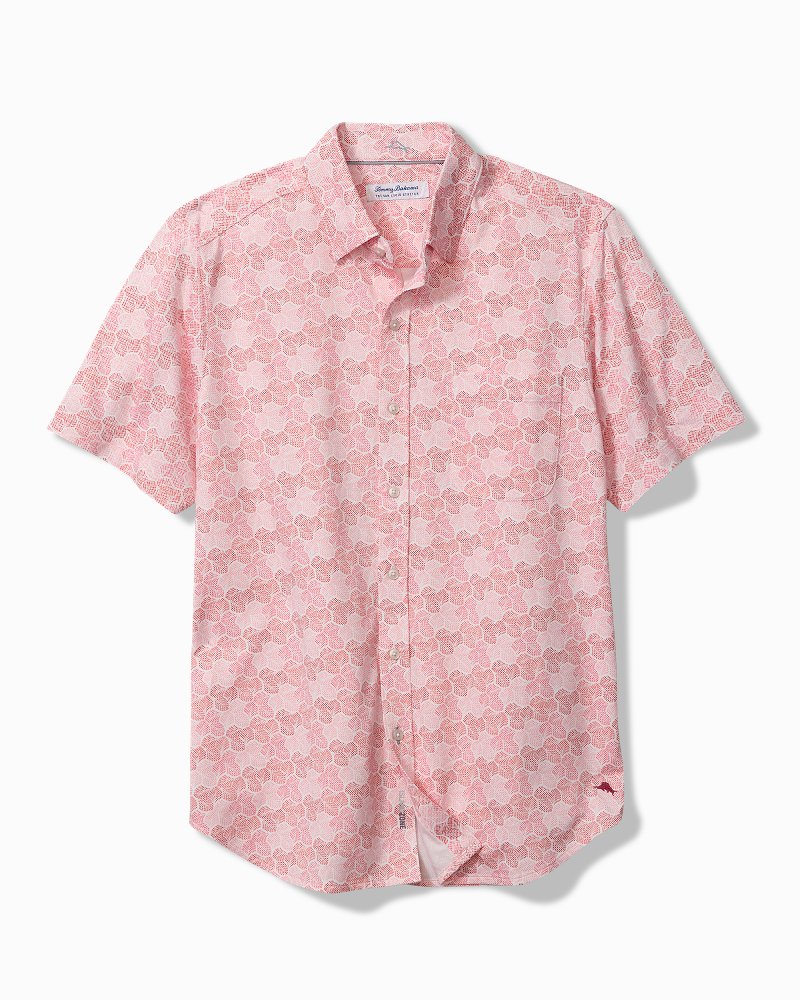 San Lucio Tri Leaf Geo Stretch Knit Shirt