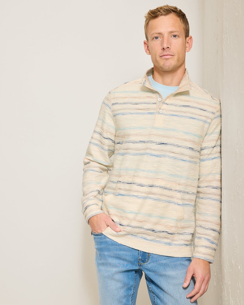 Minori Sands Button-Mock Sweatshirt