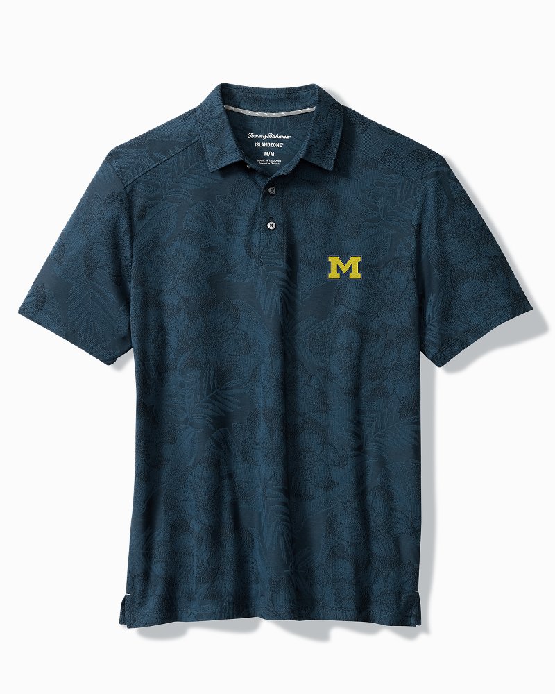 Collegiate Palm Fresco Hibiscus IslandZone Polo