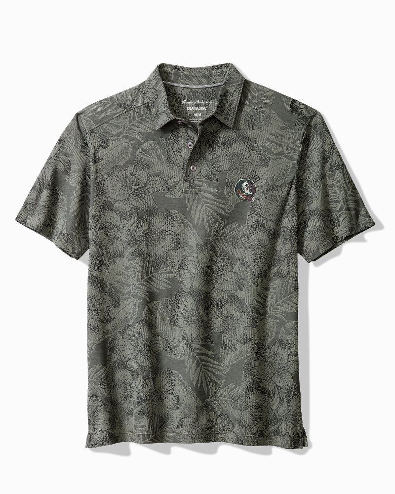 Collegiate Palm Fresco Hibiscus IslandZone Polo