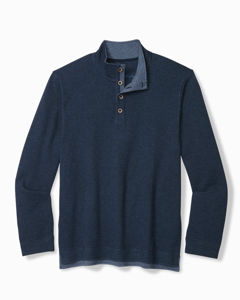 Camino Bluff Button Mock-Neck Sweatshirt