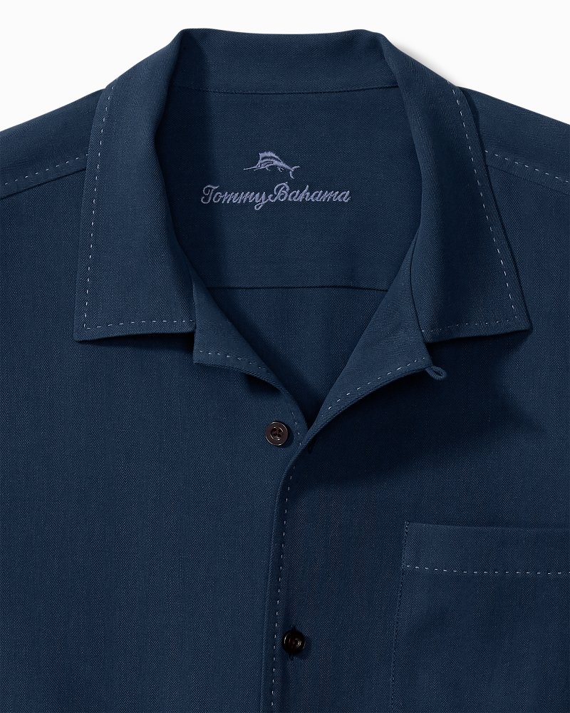 Hawaiian Herringbone Silk Camp Shirt