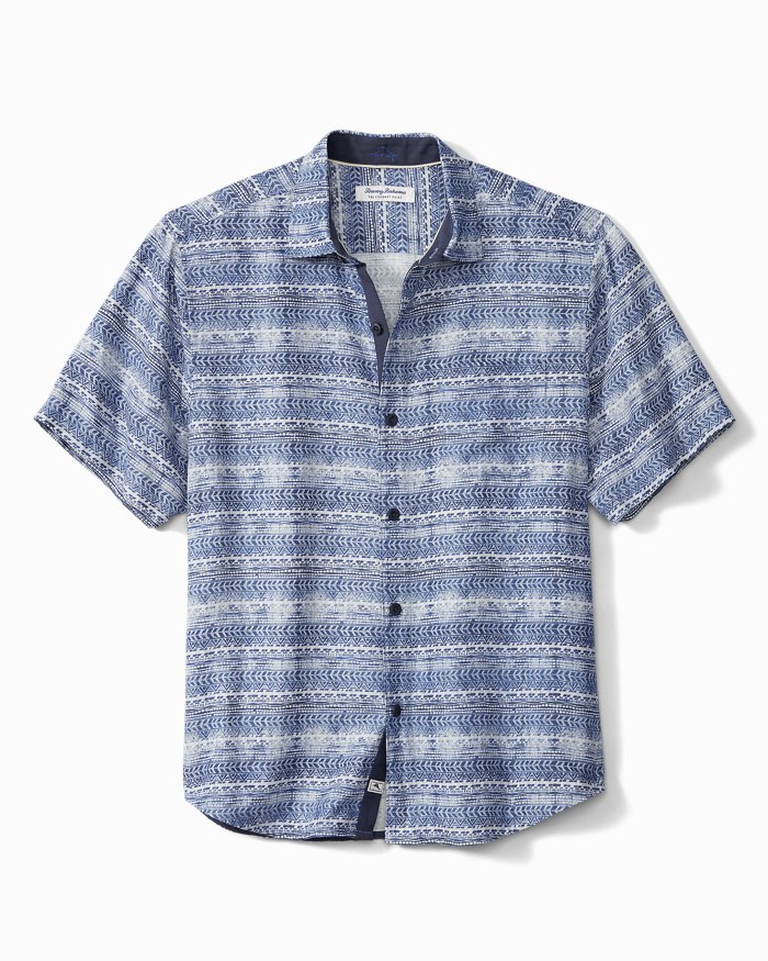 New Margaritaville Men's Long Sleeved Button Down Maui Blue Large Shirt 