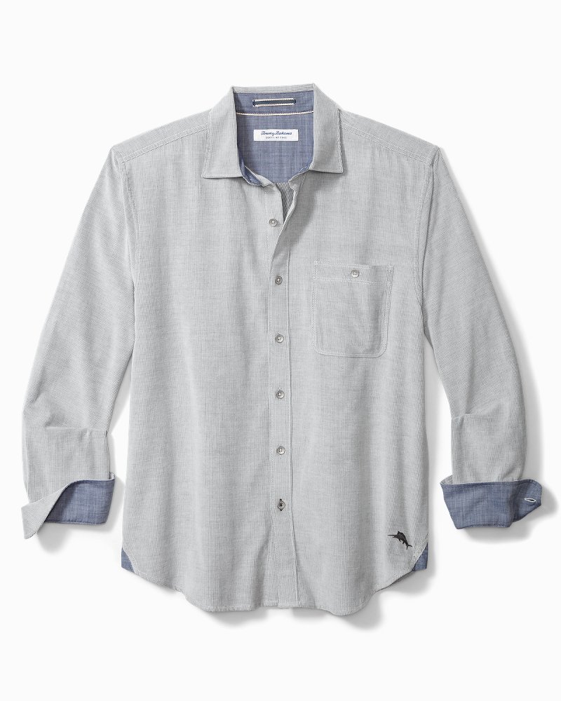 Lids Boston Red Sox Tommy Bahama Bay Back Panel Button-Up Shirt - Gray