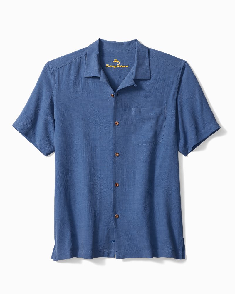 Tommy Bahama Men's Time Flies Silk Camp Shirt - Dockside Blue - Size L