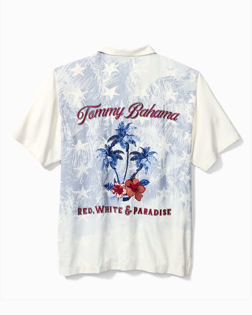 Red, White, and Paradise Silk Camp Shirt