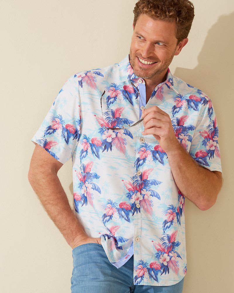 Men's Denver Broncos Tommy Bahama Navy Coconut Point Playa Floral  IslandZone Button-Up Shirt